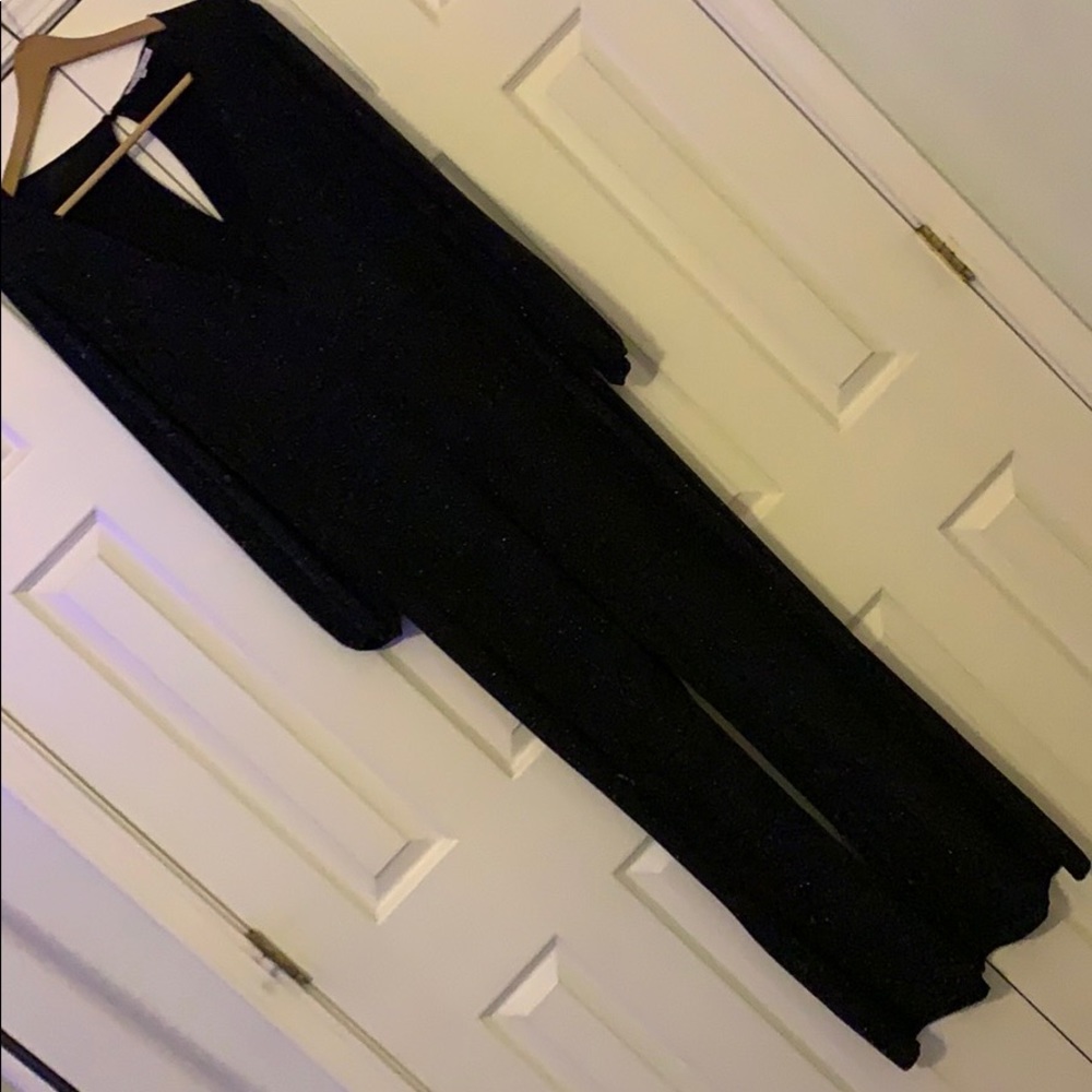 Vintage black and silver glitz 2xl jump suit